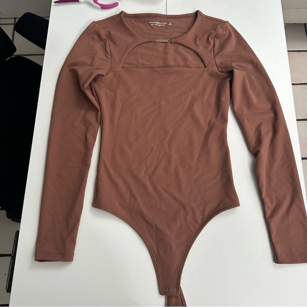 Abercrombie & Fitch Soft Collection Black Bodysuit XS – Metal Neck Detail